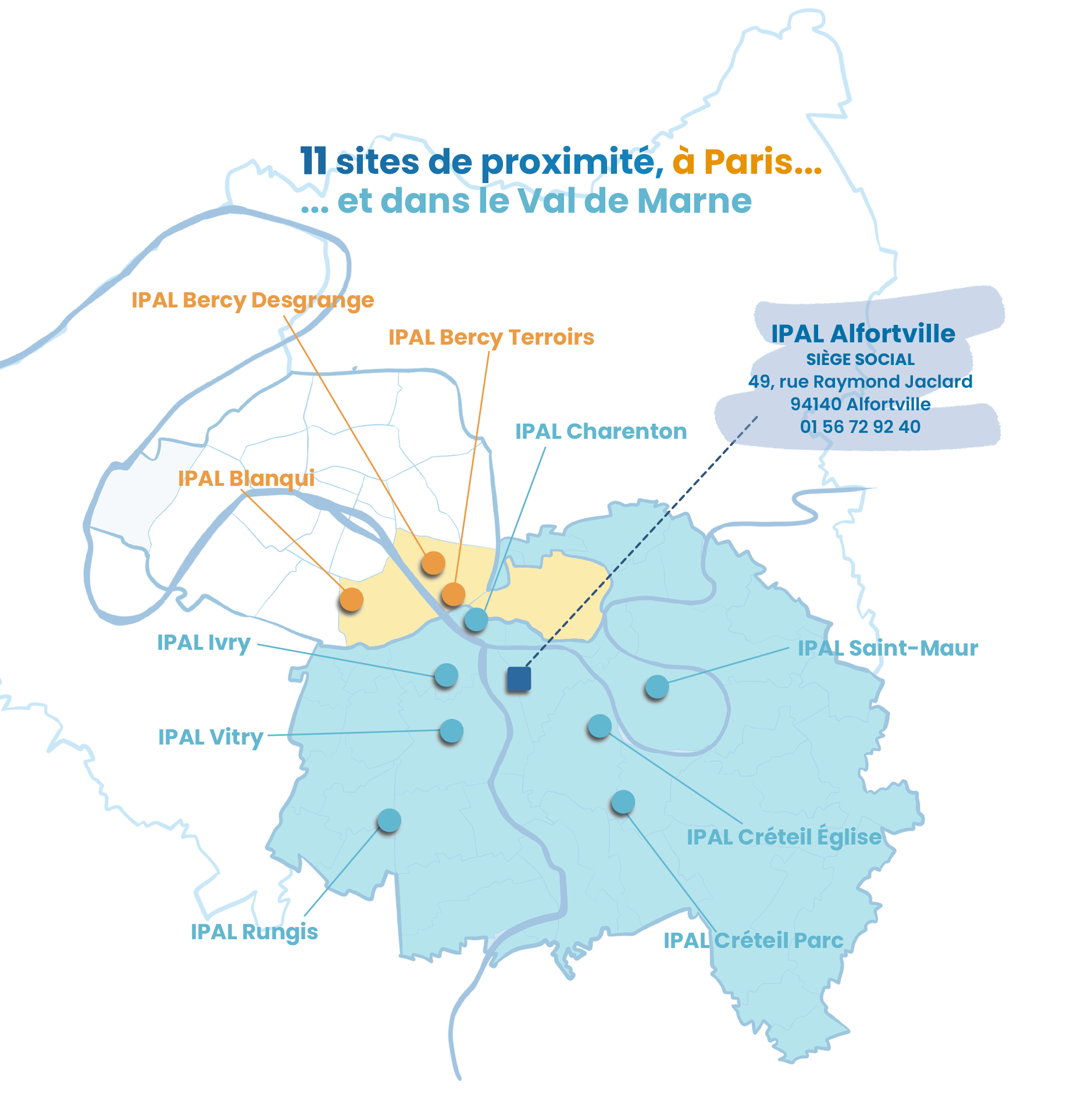 11 centres répartis sur le val de marne et paris 12 13